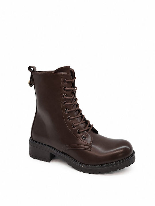 Women's Brown Combat Boots
