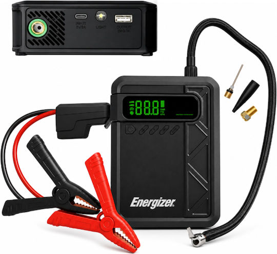 Energizer Φορητός Εκκινητής Μπαταρίας Αυτοκινήτου & Μοτοσυκλέτας 10000mAh με Power Bank / Τρόμπα / USB 12V