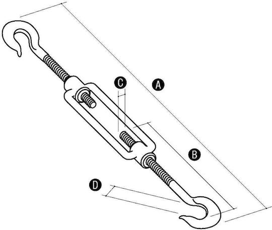 Elko-bis Tensioning System Spade Galvanized Hook-Hook 230-315mm