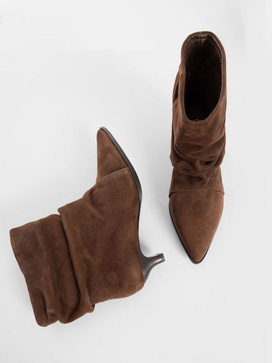 Trinity Suede Γυναικεία Μποτάκια Αστραγάλου Καφέ