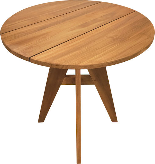 Cadrada Runder Esstisch aus Massivholz Natürlich 70x70x76cm