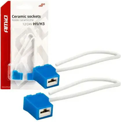 Amio Φισα Κεραμικη Γωνια 12/24v Λαμπες Αλογονου H1/h3 Καλωδιο 2 Τεμ 03051/am