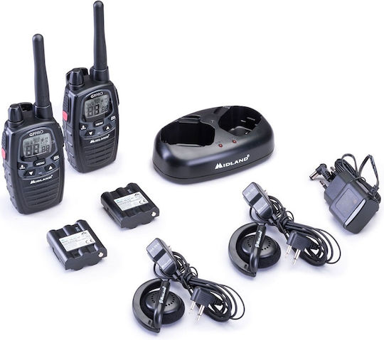 Midland G7 Pro Work Edition Transmițător Wireless PMR 3W cu Ecran Monocrom Set 2buc