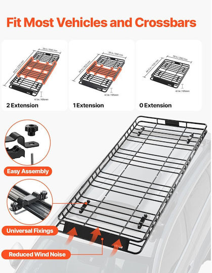 Vevor Rafturi de Acoperiș Auto din Aluminiu Universal