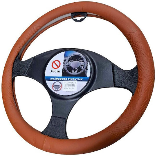 Auto-Lenkradabdeckung mit Durchmesser 37-38cm aus Kunstleder Beige