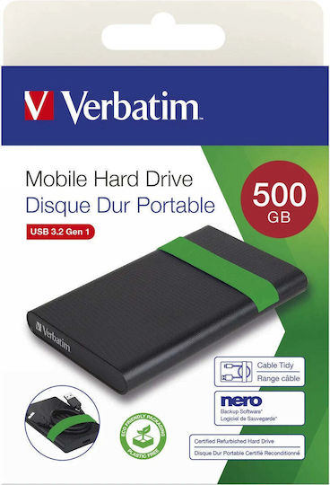 Verbatim 53111 USB-A 3.0 Εξωτερικός HDD 500GB 2.5" Μαύρο