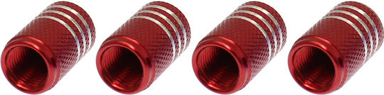 Autoventilkappen Set aus 4 Stück Xm-03 Rot