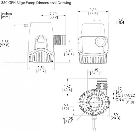 Rule Pumpe Bilge für Boot 12V