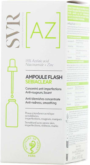 SVR Laboratoire Sebiaclear [AZ] Ampoule Flash Ορός Προσώπου με 15% Αζελαϊκό Οξύ κατά των Ατελειών για Δέρμα με Τάση Ακμής 30ml