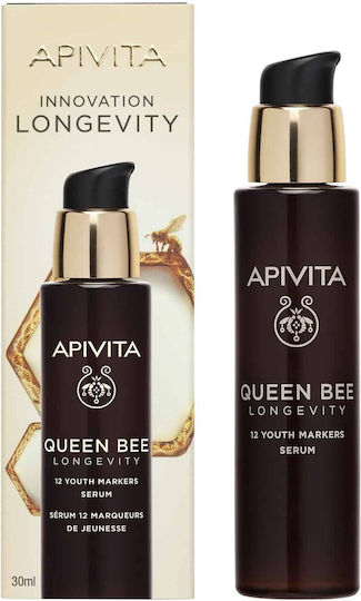 Apivita Queen Bee Longevity Anti-Aging Serum für Gesicht mit Peptide für Festigung & Dunkle Flecken 30ml