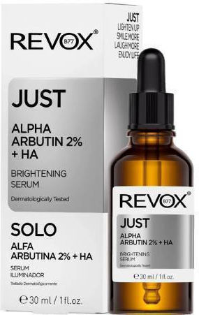 Revox Just Alpha Arbutin 2% + HA Ενυδατικό & Αντιγηραντικό Serum Προσώπου με Υαλουρονικό Οξύ για Αποτοξίνωση & Λάμψη 30ml