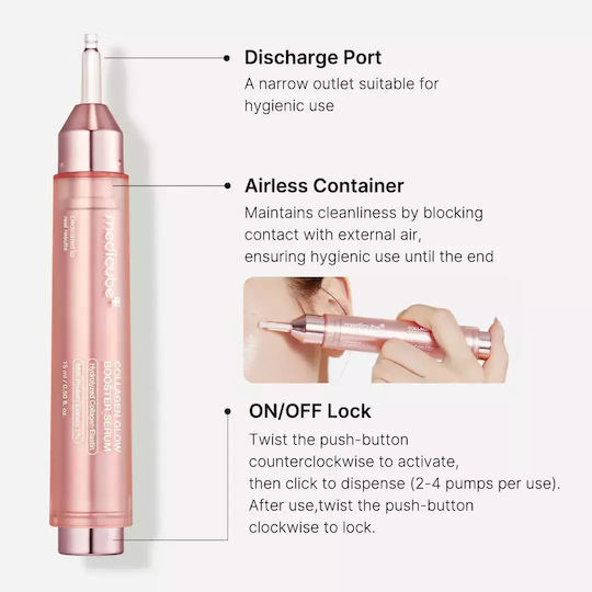 Medicube Collagen Glow Booster Moisturizing Face Serum Booster with AHA & Peptides for Brightening & Nourishing 15ml