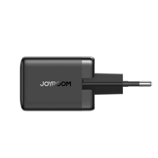 Joyroom Зарядно устройство с вграден кабел GaN с USB-A порт и USB-C порт 45 W Power Delivery Черно (JR-TG8 GaN)