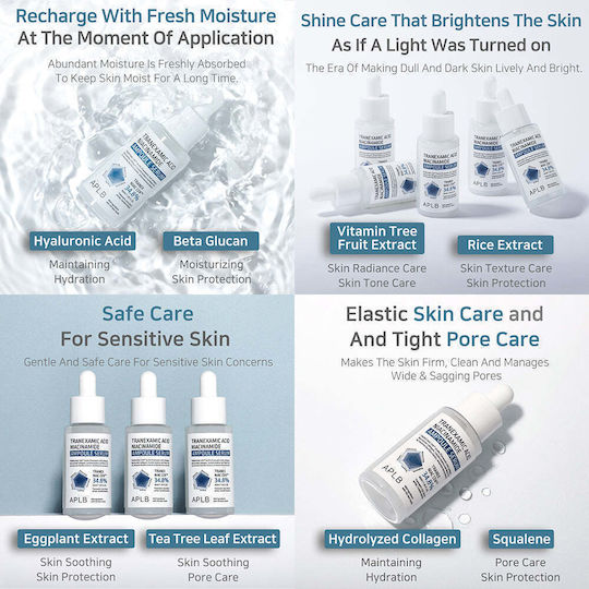 Tranexamic Acid Niacinamide Moisturizing Ampoule Face Serum with Niacinamide for Brightening 40ml