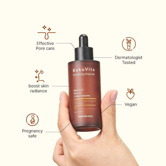 Thank You Farmer BakuVita Revitalizing Ampoule Face Serum with Retinol for Revitalization 50ml