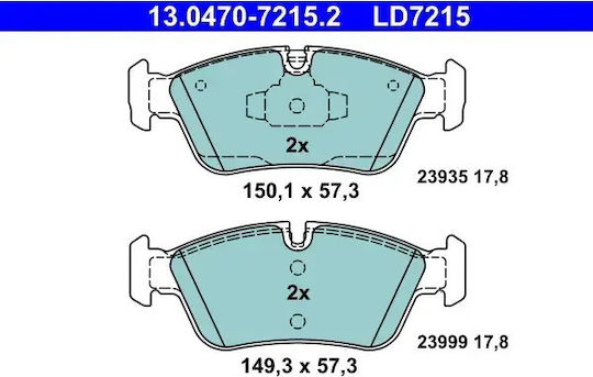 Bmw 1 E87 Ate Brake Pads 13047072152