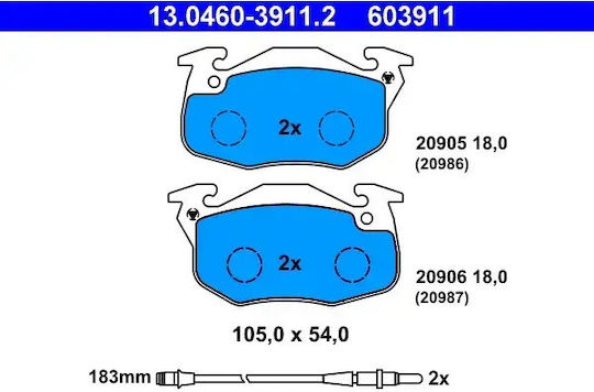 Ремъчни накладки Renault Clio I B C57 5 357 Ate 13046039112