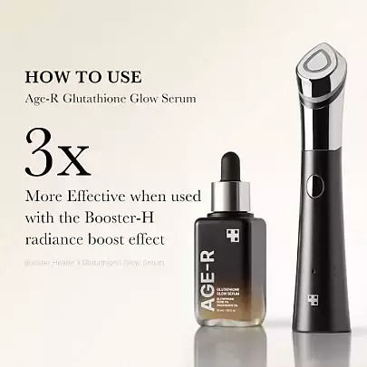 AGE-R Glutathione Glow Ampoule Face Serum with Niacinamide & Collagen for Brightening & Dark Spots 30ml