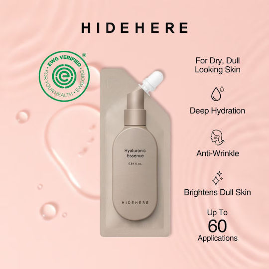 Hidehere Hyaluronic Ενυδατικό & Αντιγηραντικό Essence Προσώπου με Υαλουρονικό Οξύ για Λάμψη & Σύσφιξη 25ml