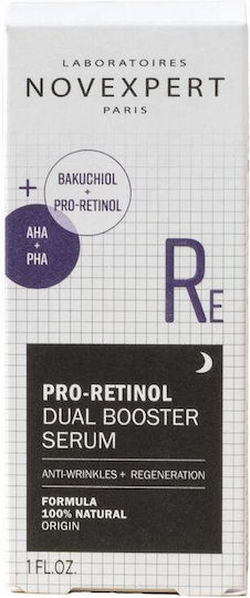 Novexpert Pro-retinol Dual Booster Ενυδατικό & Αντιγηραντικό Serum Booster Προσώπου με Bakuchiol & Ρετινόλη για Λάμψη 30ml