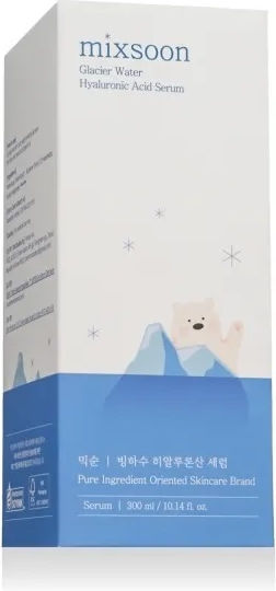 Glacier Water Feuchtigkeitsspendend & Anti-Aging Serum Gesicht mit Hyaluronsäure für Entgiftung & Strahlkraft 300ml