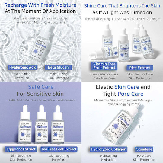 Azelaic Acid Peptide Soothing Ampoule Serum for Face with Peptides & Hyaluronic Acid for Revitalization 40ml