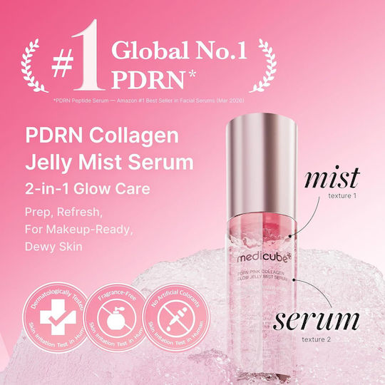Medicube PDRN Pink Collagen Glow Moisturizing Face Serum with Centella Asiatica & Niacinamide for Brightening 60ml