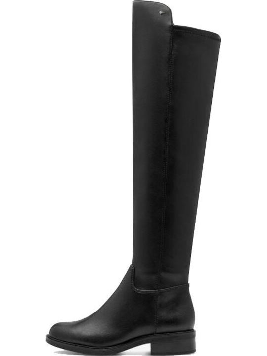 Synthetic Leather Over the Knee Women's Boots with Zipper Black