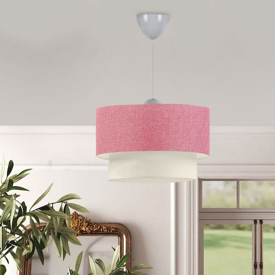Megapap Whitehous Hängelampe Rosa mit Fassung E27 30x20x55cm.