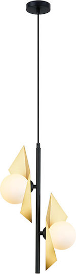 Aca Polygon Hängelampe Gold mit Fassung G9 26x26cm.
