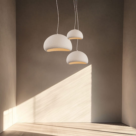 Zambelis Lights Fiber Висящо Осветително Тяло Бял с Цокъл E27 40x40см.