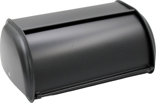 Keskor Ψωμιέρα με Καπάκι Μεταλλική Μαύρη 33x23x15cm