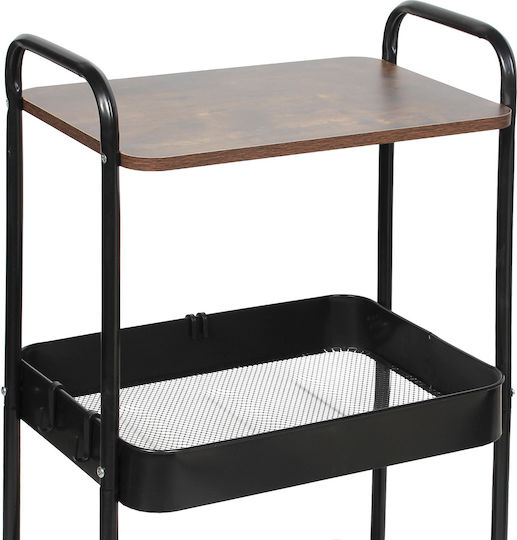 Keskor Küchenwagen Metallisch Schwarz 43x30x74cm Keskor Küchenwagen Metallisch Schwarz 43x30x74cm