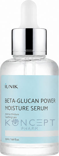 iUNIK Beta Glucan Power Beruhigendes & Feuchtigkeitsspendendes Serum für das Gesicht mit Hyaluronsäure für Entgiftung & Nährung 50ml