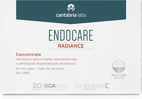 Cantabria labs Endocare Radiance Concentrate Moisturizing & Anti-aging Serum Face with Vitamin C for Detoxification & Radiance 14x1ml