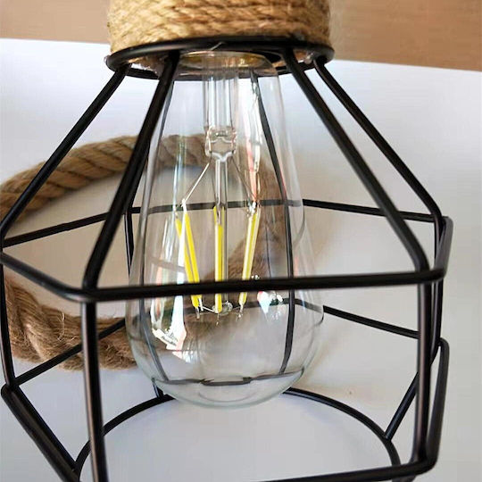 Home Lighting Reglabil Lustră Negru Calea ferată pentru 4 Becuri E27 85cm.