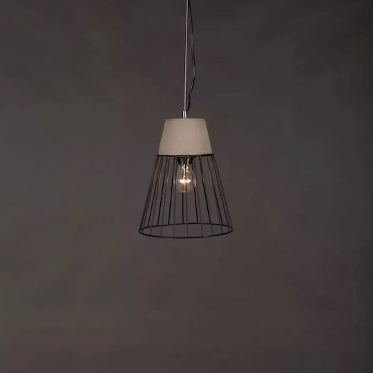 Inlight Κρεμαστό Φωτιστικό Γκρι Πλέγμα με Ντουί E27 25x25εκ.