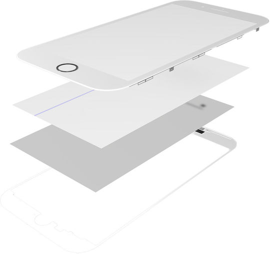 4 In 1 Front Glass + Frame + Polarizer + Oca Pre-installed Iphone 8 2 Pack White