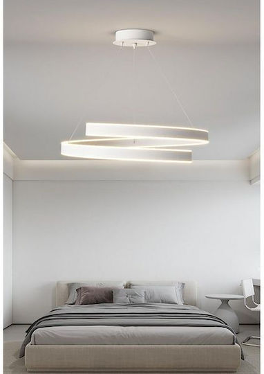ArkoLight White LED Pendant Ceiling Light with Warm to Cool White Light 60x60x63cm