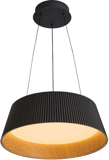 VK Lighting Lustră Suspendată Neagră cu LED și Lumină Albă Caldă 46x46 cm