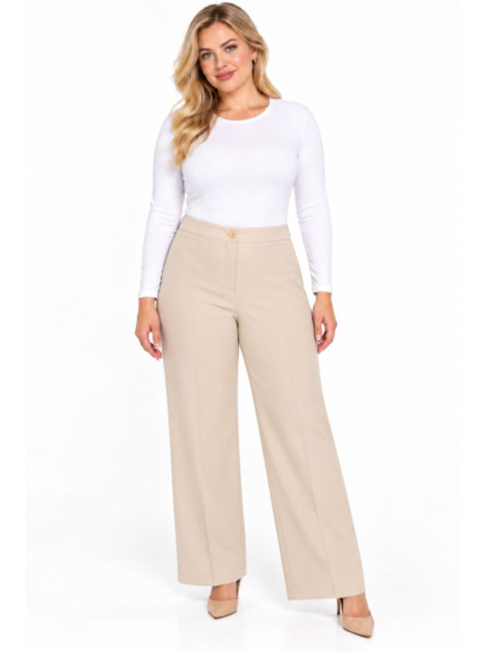 Women's Pantaloons with Rubber Band in Regular Fit Beige WH-41530-27TR-Beige