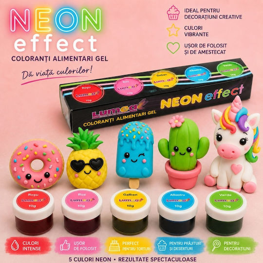 Lumea Coloranți Alimentari În Formă De Gel Multicolori 5 Bucăți 10gr