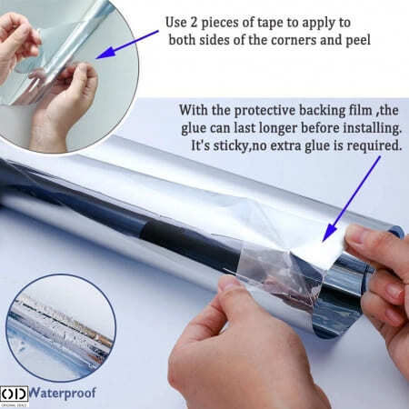 Self-adhesive Protective Film Glass Window Uv Solar Protection Privacy Acrylic Pvc 60 X 200 Cm 0.5 Mm Thickness Black Original Deals