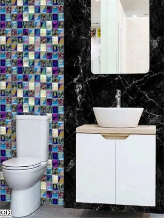 Set 19 Autocolante Decorative Autoadezive pentru Perete Gresie Mobilier Scări 100% Pvc 10 X 10 Cm Suprafață Totală 0.19 Mp Design Geometric Abstract Original Deals