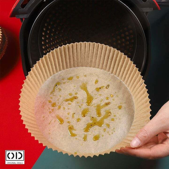 Hârtie de copt antiaderentă rotundă pentru Air Fryer 50x50 cm 50 buc