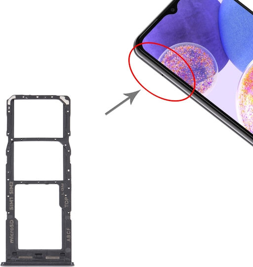 Samsung Υποδοχή Κάρτας Sim Μαύρο Galaxy A23