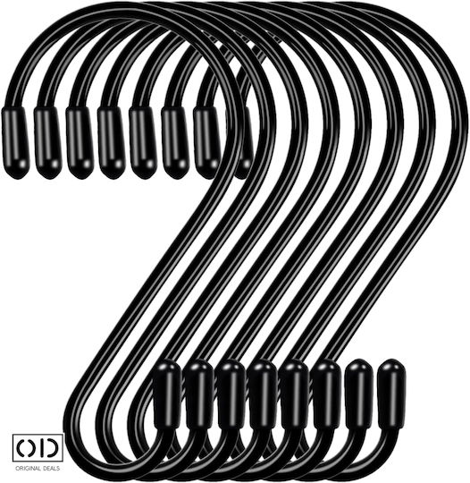 Cârlige Inox Negre 10 Bucăți