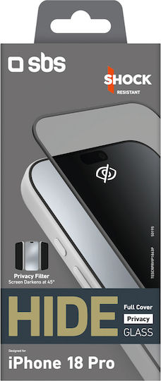 SBS Hide 0.33mm Privacy Full Face Tempered Glass (Iphone 18 Pro)