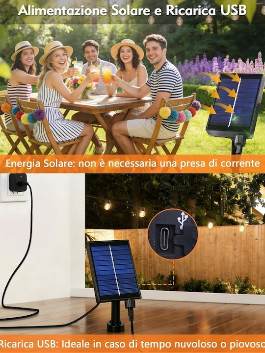 Στεγανή Γιρλάντα Φωτισμού LED 10m με 15 Λαμπάκια Στεγανή Γιρλάντα Φωτισμού LED 10m με 15 Λαμπάκια