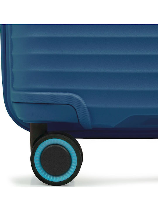 Bg Berlin Linea Large Hard Blue Travel Suitcase with 4 Wheels Height 75.5cm